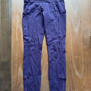 Lululemon Fast and Free Purple Leggings with Side Pockets